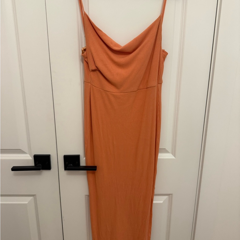 Elegant Orange Slip Dress